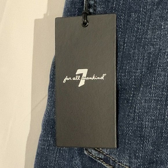 7 For All Mankind Blue Denim Slim Tapered Size 28 - Picture 4 of 5